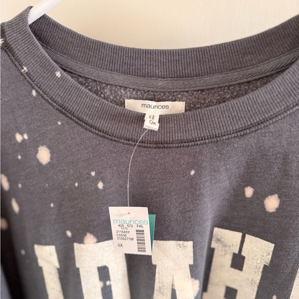 IDAHO Charcoal and Cream Graphic Crewneck Sweatshirt NWT! - Picture 2 of 4
